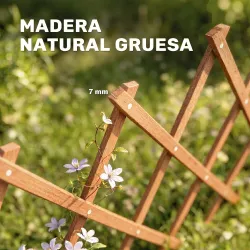 Enrejado de Jardín de Madera Extensible Soporte para Plantas Trepadoras Rosas y Parra 180x60 cm Marrón Claro - Ogal.Es