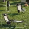 Conjunto de 2 Sillas Plegables Camping Reclinables con Reposapiés Desmontable Reposacabezas Portavasos y Bolsa N... - Ogal.Es