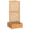 Jardinera con Enrejado de Madera para Plantas Trepadoras con 2 Cajas Plegables Base de Listones 73x70x170 cm Nat... - Ogal.Es