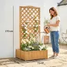 Jardinera con Enrejado de Madera para Plantas Trepadoras con 2 Cajas Plegables Base de Listones 73x70x170 cm Nat... - Ogal.Es