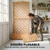Jardinera con Enrejado de Madera para Plantas Trepadoras con 2 Cajas Plegables Base de Listones 73x70x170 cm Nat... - Ogal.Es