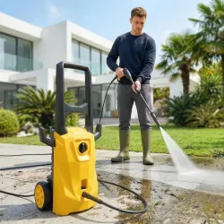 Hidrolimpiadora de Alta Presión 1600W 120 Bar con Bomba Boquilla Ajustable y Parada Automática 29,5x22x60 cm Ama... - Ogal.Es
