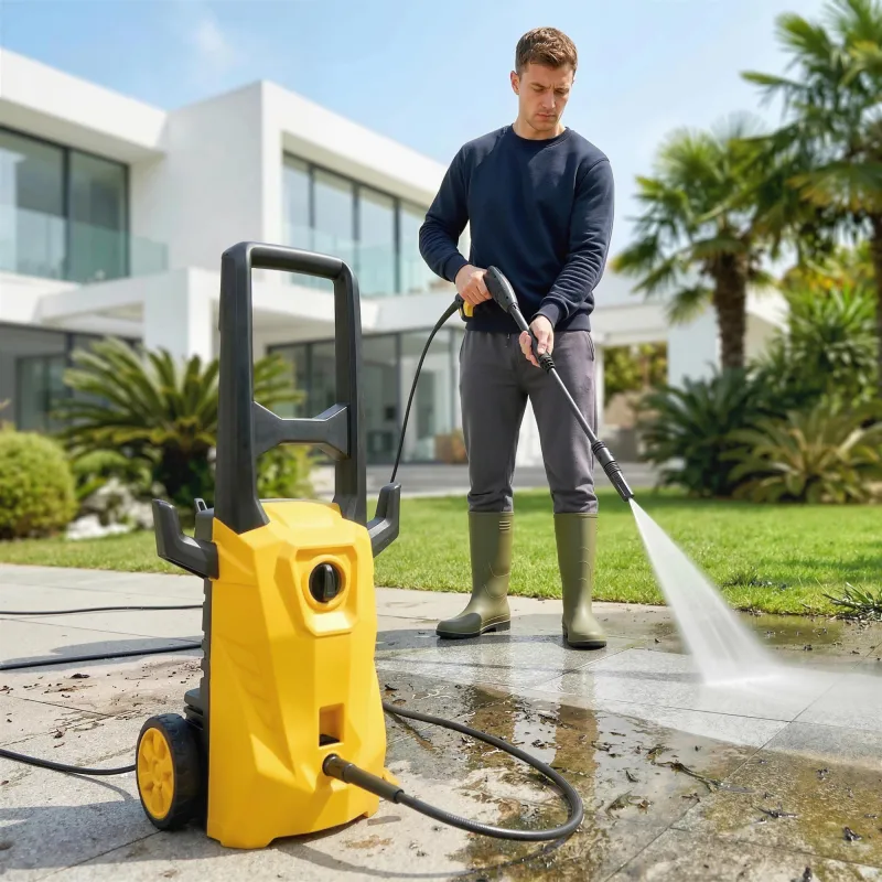 Hidrolimpiadora de Alta Presión 1600W 120 Bar con Bomba Boquilla Ajustable y Parada Automática 29,5x22x60 cm Ama... - Ogal.Es