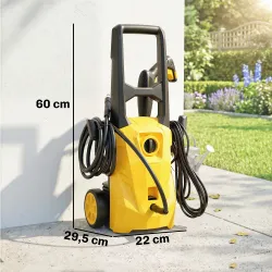 Hidrolimpiadora de Alta Presión 1600W 120 Bar con Bomba Boquilla Ajustable y Parada Automática 29,5x22x60 cm Ama... - Ogal.Es