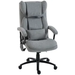 Silla de Oficina con Masaje de Amasamiento de 4 Puntos Respaldo Alto Altura Ajustable Asiento Amplio Cojín Lumba... - Ogal.Es