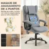 Silla de Oficina con Masaje de Amasamiento de 4 Puntos Respaldo Alto Altura Ajustable Asiento Amplio Cojín Lumba... - Ogal.Es