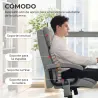 Silla de Oficina con Masaje de Amasamiento de 4 Puntos Respaldo Alto Altura Ajustable Asiento Amplio Cojín Lumba... - Ogal.Es