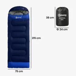 Saco de Dormir Adulto Ligero y Compacto para 3 Estaciones Impermeable Portátil Tamaño Pequeño para Acampar Azul ... - Ogal.Es