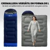 Saco de Dormir Adulto Ligero y Compacto para 3 Estaciones Impermeable Portátil Tamaño Pequeño para Acampar Azul ... - Ogal.Es