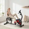 Bicicleta Estática con Respaldo de 8 Niveles de Resistencia Volante Asiento Ajustable Pantalla LCD y Soporte - Ogal.Es