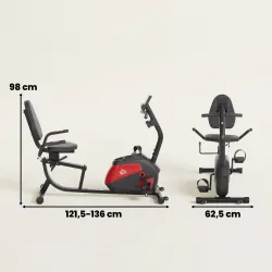 Bicicleta Estática con Respaldo de 8 Niveles de Resistencia Volante Asiento Ajustable Pantalla LCD y Soporte - Ogal.Es