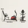 Bicicleta Estática con Respaldo de 8 Niveles de Resistencia Volante Asiento Ajustable Pantalla LCD y Soporte - Ogal.Es