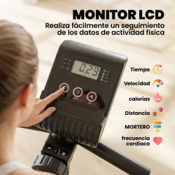 Bicicleta Estática con Respaldo de 8 Niveles de Resistencia Volante Asiento Ajustable Pantalla LCD y Soporte - Ogal.Es