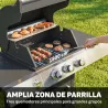Barbacoa de Gas con 3 Quemadores 8,1 kW Termómetro Parrillas Mesas Laterales Armario y Ruedas 109x50x109 cm Negro - Ogal.Es