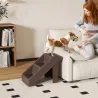 Escalera para Perros Plegable de 3 Peldaños para Mascotas Mayores para Cama Sofá 53x30,5x36,5 cm Marrón - Ogal.Es
