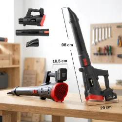 Soplador de Hojas Sin Cable 18V con 2 Baterías de 4.0Ah y Cargador Motor sin Escobillas 600W 3 Velocidades Negro - Ogal.Es