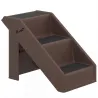 Escalera para Perros Plegable de 3 Peldaños para Mascotas Mayores para Cama Sofá 53x30,5x36,5 cm Marrón - Ogal.Es