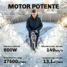 Soplador de Hojas Sin Cable 18V con 2 Baterías de 4.0Ah y Cargador Motor sin Escobillas 600W 3 Velocidades Negro - Ogal.Es