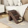 Escalera para Perros Plegable de 3 Peldaños para Mascotas Mayores para Cama Sofá 53x30,5x36,5 cm Marrón - Ogal.Es