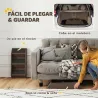 Escalera para Perros Plegable de 3 Peldaños para Mascotas Mayores para Cama Sofá 53x30,5x36,5 cm Marrón - Ogal.Es