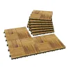 Set de 10 Piezas Baldosas de Exterior de Madera 31x31 cm 0,91 m² Suelo de Jardín Exterior Antideslizantes Natural - Ogal.Es