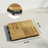Set de 10 Piezas Baldosas de Exterior de Madera 31x31 cm 0,91 m² Suelo de Jardín Exterior Antideslizantes Natural - Ogal.Es