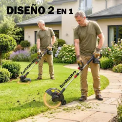 Desbrozadora Batería 18V con 2 Baterías de 4.0Ah y Cargador Barra Ajustable Cabezal y Mango Regulables Plateado - Ogal.Es