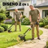Desbrozadora Batería 18V con 2 Baterías de 4.0Ah y Cargador Barra Ajustable Cabezal y Mango Regulables Plateado - Ogal.Es