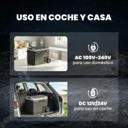 Nevera Portátil Eléctrica 49L con Compresor Doble Zona Control por App Ruedas Asa Telescópica -20? a 20? y Puert... - Ogal.Es