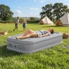 Colchón Hinchable Individual Plegable con Bomba Inflado 3 Min Desinflado 2 Min Bolsa Carga 200 kg 190x97x39 cm Gris - Ogal.Es