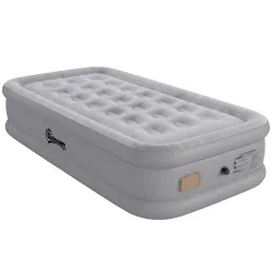 Colchón Hinchable Individual Plegable con Bomba Inflado 3 Min Desinflado 2 Min Bolsa Carga 200 kg 190x97x39 cm Gris - Ogal.Es