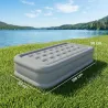 Colchón Hinchable Individual Plegable con Bomba Inflado 3 Min Desinflado 2 Min Bolsa Carga 200 kg 190x97x39 cm Gris - Ogal.Es