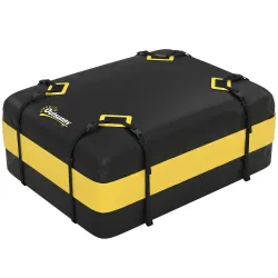 Bolsa de Techo para Coche 425L Impermeable con 8 Correas Alfombrilla Antideslizante Ganchos para Vehículos Amarillo - Ogal.Es