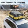 Bolsa de Techo para Coche 425L Impermeable con 8 Correas Alfombrilla Antideslizante Ganchos para Vehículos Amarillo - Ogal.Es