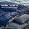 Saco de Dormir Doble para Adultos Tamaño Queen para 2 Personas con 2 Almohadas y Bolsa Transporte Azul Oscuro - Ogal.Es