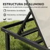 Conjunto de 2 Tumbonas Reclinables con Ruedas Respaldo Ajustable 4 Niveles Estructura de Aluminio Tela Textilene... - Ogal.Es