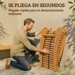 Conjunto de 2 Sillas Mecedoras de Jardín de Madera Ergonómica Plegable con Diseño Listonado 60x156x77 cm Natural - Ogal.Es