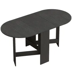 Mesa de Cocina Plegable con Alas Abatibles Mesa de Cocina Plegable de Forma Ovalada Estilo Moderno 163x80x75 cm ... - Ogal.Es