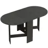 Mesa de Cocina Plegable con Alas Abatibles Mesa de Cocina Plegable de Forma Ovalada Estilo Moderno 163x80x75 cm ... - Ogal.Es