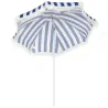 Sombrilla de Playa con Flecos Ø180 cm Sombrilla de Terraza Exterior con Altura Ajustable Inclinación 30° Azul y ... - Ogal.Es