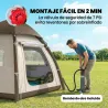 Tienda de Campaña Inflable con Mosquitera Vestíbulo Bomba para 2-3 Personas UPF30+ Bolsa Montaje Rápido Impermeable - Ogal.Es