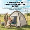 Tienda de Campaña Inflable con Mosquitera Vestíbulo Bomba para 2-3 Personas UPF30+ Bolsa Montaje Rápido Impermeable - Ogal.Es