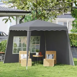 Carpa Plegable Pop-up 2,89x2,89m Cenador Pabellón de Jardín con Paredes Laterales Altura Ajustable Protección UV... - Ogal.Es