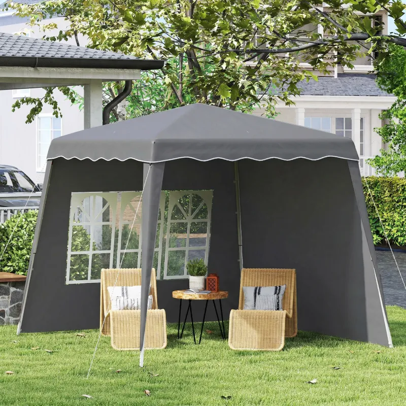Carpa Plegable Pop-up 2,89x2,89m Cenador Pabellón de Jardín con Paredes Laterales Altura Ajustable Protección UV... - Ogal.Es