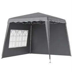 Carpa Plegable Pop-up 2,89x2,89m Cenador Pabellón de Jardín con Paredes Laterales Altura Ajustable Protección UV... - Ogal.Es