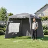 Carpa Plegable Pop-up 2,89x2,89m Cenador Pabellón de Jardín con Paredes Laterales Altura Ajustable Protección UV... - Ogal.Es