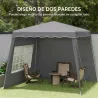Carpa Plegable Pop-up 2,89x2,89m Cenador Pabellón de Jardín con Paredes Laterales Altura Ajustable Protección UV... - Ogal.Es
