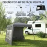 Carpa Plegable Pop-up 2,89x2,89m Cenador Pabellón de Jardín con Paredes Laterales Altura Ajustable Protección UV... - Ogal.Es