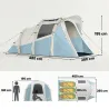 Tienda Campaña Inflable 2-3 Personas con Bomba Dormitorio y Zona de Estar Impermeable 3000 mm Montaje Rápido Azu... - Ogal.Es