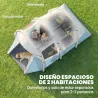 Tienda Campaña Inflable 2-3 Personas con Bomba Dormitorio y Zona de Estar Impermeable 3000 mm Montaje Rápido Azu... - Ogal.Es